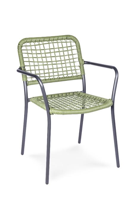 Terrasstoel Dinner - Rattan - Stapelbaar - Olijfgroen - G-Line HW-141095 €34.95 Terrasstoelen