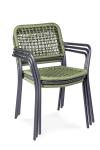 Terrasstoel Dinner - Rattan - Stapelbaar - Antraciet - G-Line HW-141096 €34.95 Terrasstoelen