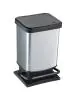 Pedaalemmer - 20 Liter - Zwart / RVS - Rotho - Paso - 522862