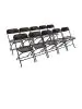 Klapstoel - 10 stuks - Zwart - H 80 x 44 x 48 CM - Staal/Polypropyleen  - Bolero - GD386