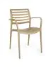 Terrasstoel Louise - Stapelbaar - Armleuning - Coffee - G-Line