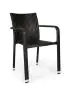 Terrasstoel Lincoln - Stapelbaar - Armleuning - Gevlocht Rattan - Zwart - G-Line