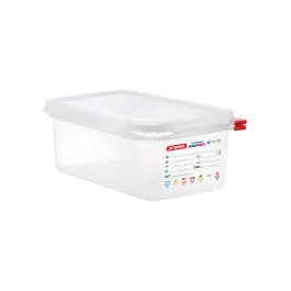 Voedseldoos - 1/4 GN - 2.8 Liter - H 10 x 26.5 x 16.2 CM - Polypropyleen - Transparant - -40°C / +95°C - Araven - 962343