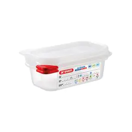 Voedseldoos - 1/9 GN - 0.6 Liter - H 6.5 x 17.6 x 10.8 CM - Polypropyleen - Transparant - -40°C / +95°C - Araven - 962394