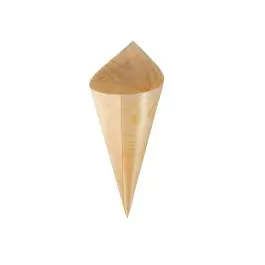 Wegwerp puntzakjes - 100 stuks - Ø 7.5 x H 17 CM - Populierenhout - Fiesta Green - DK389
