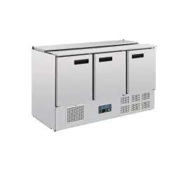 Saladette - 368 Liter - 3 deurs - H 88.5 x 137 x 70 CM - 230 V - Polar - G607