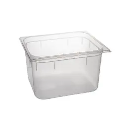 Gastronormbak - 1/2 GN - 11.8 Liter - H 20 x 32.5 x 26.5 CM - Polypropyleen - Transparant - -40°C / +95°C - Caterchef - 853843