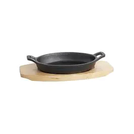 Bistro Serveerpan - H 5.5 x 17 x 12 CM - 1 KG - Gietijzer - Zwart - 861512