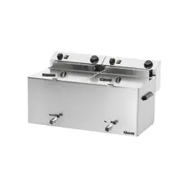 Friteuse - 2 x 10 Liter - Aftapkraan - 400V - Bartscher - 162910
