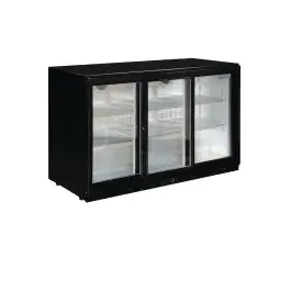 Koelkast - 330 Liter - 3-Deurs - Glazen Deur - Zwart - Polar