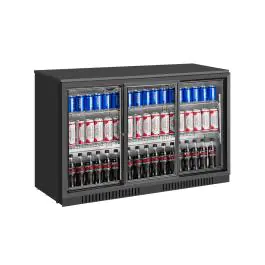 Koelkast - 320 Liter - 3-Deurs - Glazen Deur - Geventileerd - Zwart - G-Line
