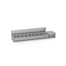 Gekoelde Opzetvitrine - 7 x 1/3 GN - RVS Opzet - 230V - B 160 CM - G-Line