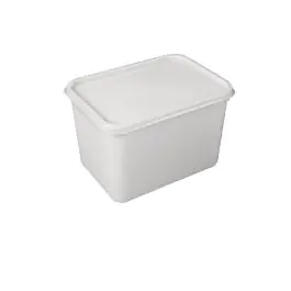 Roomijsbakken - 4 Liter - 15 stuks - Wit - H 22.1 x 15.8 x 15 CM - Polypropyleen - CS827