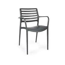 Terrasstoel Louise - Stapelbaar - Armleuning - Charcoal - G-Line