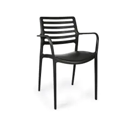 Terrasstoel Louise - Stapelbaar - Armleuning - Zwart - G-Line