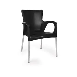 Terrasstoel Anny - Stapelbaar - Armleuning - Zwart - G-Line