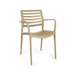 Terrasstoel Louise - Stapelbaar - Armleuning - Coffee - G-Line