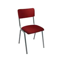 Stoel Old School - Stapelbaar - Vintage Metal - Rood - Velvet - G-Line
