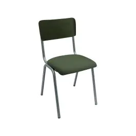 Stoel Old School - Stapelbaar - Vintage Metal - Donkergroen - Velvet - G-Line