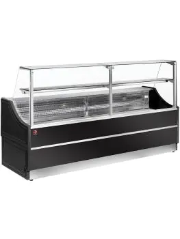 Gekoelde Vitrinetoonbank - Ruit 90° - 200 CM - Zwart - Diamond - OL200/B5-R