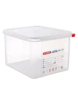 Voedseldoos - 1/2 GN - 12.5 Liter - H 20 x 32.5 x 26.5 CM - Polypropyleen - Transparant - -40°C / +95°C - Araven - 962321
