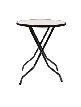 Party Statafel - Inklapbaar - Ø 85 Cm Rond - Ardennen - Wit / Zwart