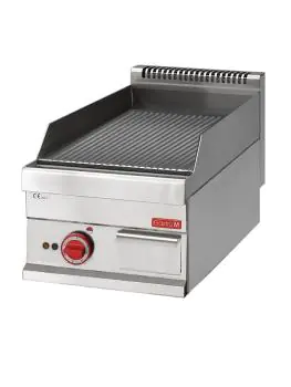 Bakplaat - 650 Line - Elektrisch - Geribbeld - H 28 x 40 x 60 CM - 4.5 kW - 400 V - RVS - Gastro M - GN058