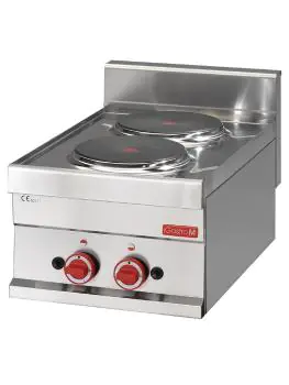 Fornuis - 600 Line - 2-pits - Elektrisch - H 28 x 30 x 60 CM - 3000 W - 400 V - RVS - Gastro M - GN017