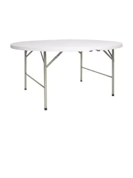 Tafel - Inklapbaar - Wit - Ø 153 x H 74 x 153 x 4.5 CM - Polyetheen/Staal - Bolero - CC506