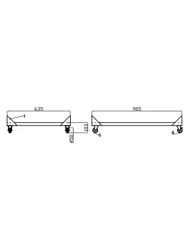 Verhogingsonderstel Saladiere - 2-Deurs - H 10.3 x B 90.5 x D 63.8 CM - Combisteel