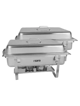 Chafing Dish - Twin-Pack - RVS - H 29.2 x B 59 x D 35.7 CM - Saro - 213-1018