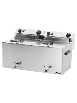 Friteuse - 2 x 10 Liter - Aftapkraan - 400V - Bartscher - 162910