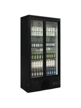 Koelkast - 490 Liter - 2-Deurs - Glazen Deur - Zwart - Polar
