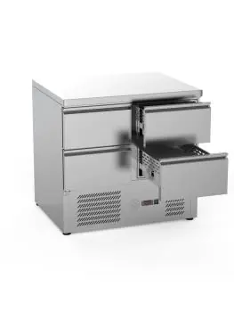 Koelwerkbank - 4 Lades - 240 Liter - RVS - 230V - H 88 x B 90 x D 70 CM - G-Line