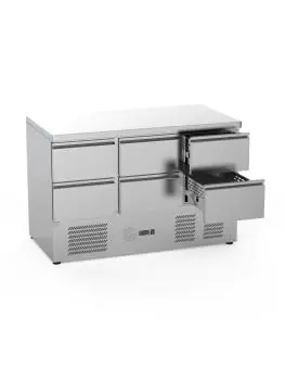 Koelwerkbank - 6 Lades - 368 Liter - RVS - 230V - H 88 x B 136.5 x D 70 CM - G-Line