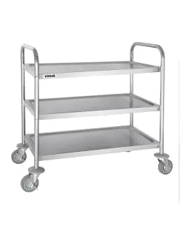 Serveerwagen - 3 niveaus - Medium - H 85.5 x 81 x 45.5 CM - RVS - Vogue - F994