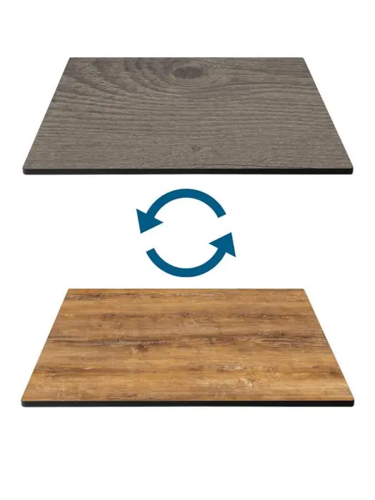 Tafelblad - Atacama Cherry & Timber - HPL - B 120 x D 70 CM - G-Line 19731 €193.95 Horeca terras tafelbladen