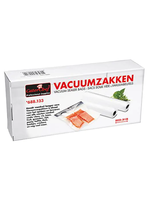 Vacuümzakken - 30 CM - 0.754 KG - 600 CM - Polyetheen - Transparant - Caterchef 688133 €12.40 Vacuum zakken