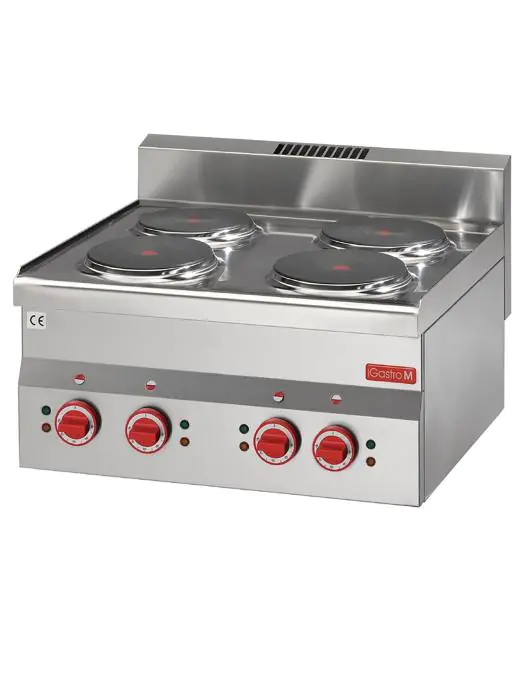 Fornuis - 600 Line - 4-pits - Elektrisch - H 28 x 60 x 60 CM - 6000 W - 400 V - RVS - Gastro M - GN018 GN018 €671.47 Elektrische fornuizen