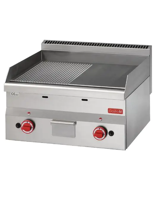 Bakplaat - 600 Line - Gas - Glad/Geribbeld - H 28 x 60 x 60 CM - 10.4 kW - RVS - Gastro M - GN025 GN025 €1,204.55 Bakplaat gas
