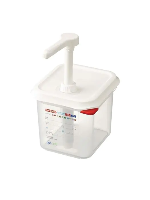 Sausdispenser - 1/6 GN - 2.6 Liter - H 19 x 17.6 x 16.2 CM - Polypropyleen - Araven - CR820 CR820 €28.49 Knijpflacons
