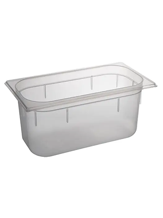 Gastronormbak - 1/3 GN - 5.3 Liter - H 15 x 32.5 x 17.6 CM - Polypropyleen - Transparant - -40°C / +95°C - Caterchef - 853852 E853852 €3.95 GN bakken plastic