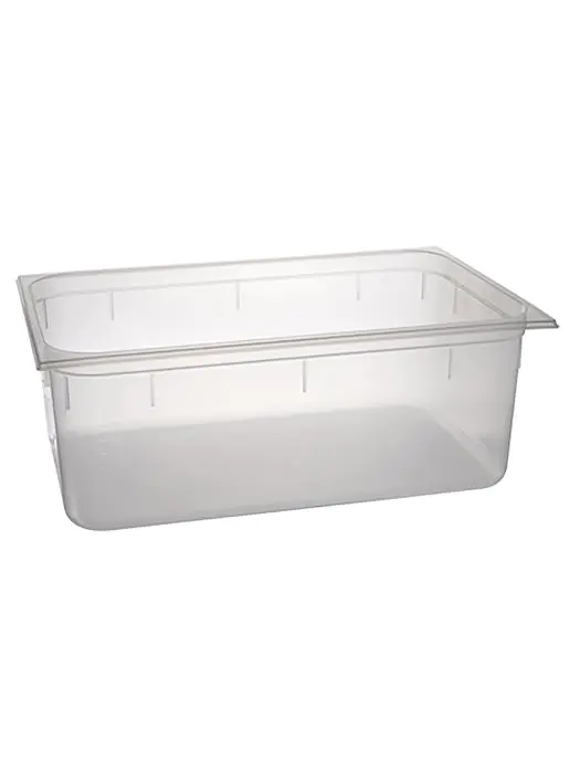 Gastronormbak - 1/1 GN - 26 Liter - H 20 x 53 x 32.5 CM - Polypropyleen - Transparant - -40°C / +95°C - Caterchef - 853833 E853833 €11.95 GN bakken plastic