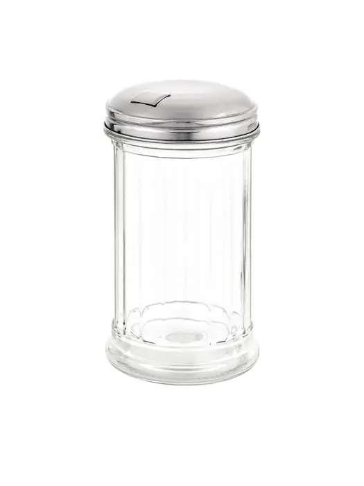 Suikerstrooier - 0.34 Liter - Ø 7 x H 14 CM - Glas/RVS - Olympia - C234 C234 €2.19 Suikerstrooiers