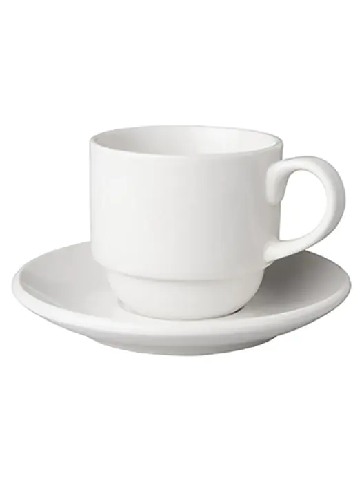 Kop en schotel - 20 CL - Breed - Wit - 6 stuks - Mammoet - Budgetline - 506955 W506955 €33.78 Bekers en kopjes