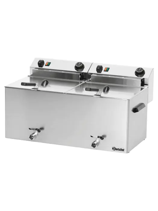 Friteuse - 2 x 10 Liter - Aftapkraan - 400V - Bartscher - 162910 162910 €959.00 Friteuses 400 volt