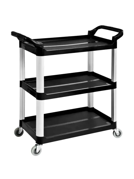 Serveerwagen - 3 Niveaus - Kunststof Zwart - Aluminium - G-Line 73919 €67.95 Serveerwagens