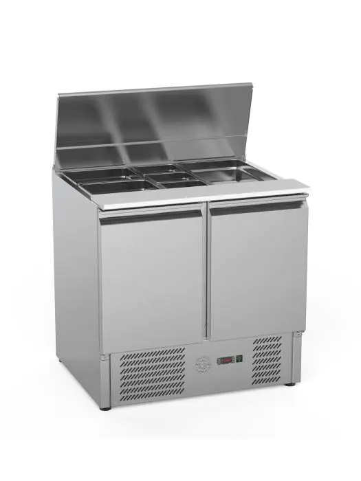 Saladette - 2-Deurs - 240 Liter - RVS - 230V - H 87.5 x B 90 x D 70 CM - G-Line 26269 €499.00 Saladette