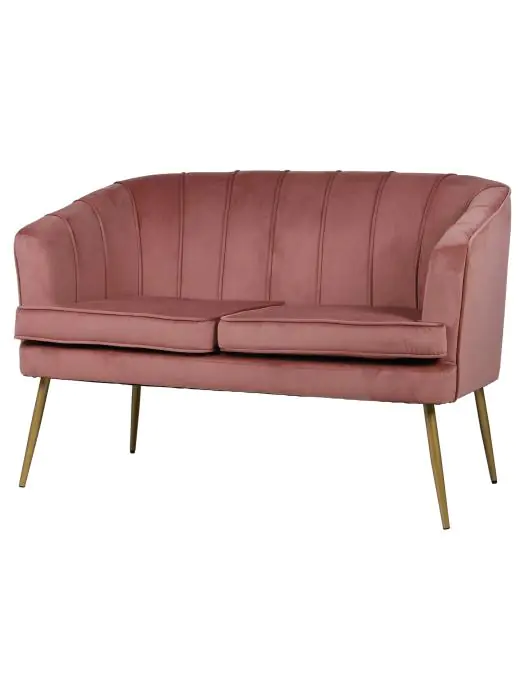 Sofa Relax - 2 Zits - Roze - Velvet - B 120 CM - G-Line HW-140229 €279.00 Horeca eetbanken