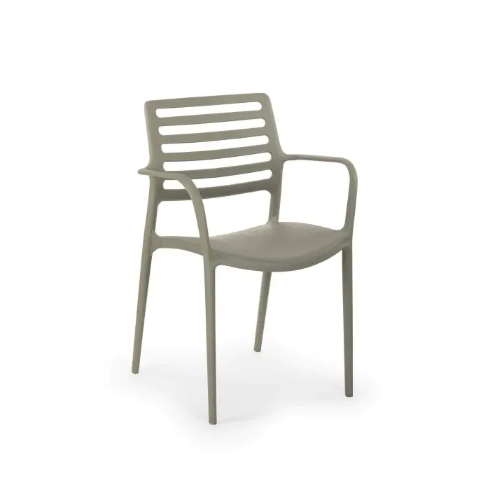 Terrasstoel Louise - Stapelbaar - Armleuning - Grijs - G-Line 50305 €39.95 Terrasstoelen